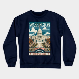 A Vintage Travel Art of Washington DC - US Crewneck Sweatshirt